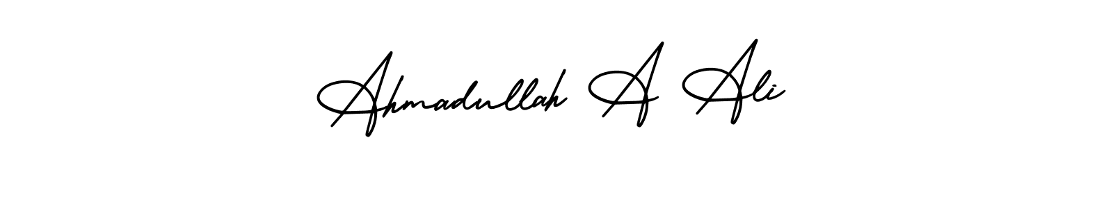 How to make Ahmadullah A Ali name signature. Use AmerikaSignatureDemo-Regular style for creating short signs online. This is the latest handwritten sign. Ahmadullah A Ali signature style 3 images and pictures png