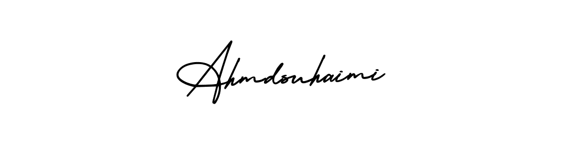 Similarly AmerikaSignatureDemo-Regular is the best handwritten signature design. Signature creator online .You can use it as an online autograph creator for name Ahmdsuhaimi. Ahmdsuhaimi signature style 3 images and pictures png