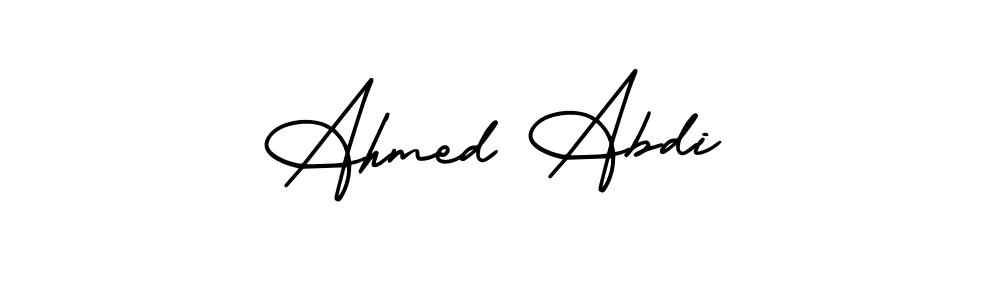 Design your own signature with our free online signature maker. With this signature software, you can create a handwritten (AmerikaSignatureDemo-Regular) signature for name Ahmed Abdi. Ahmed Abdi signature style 3 images and pictures png