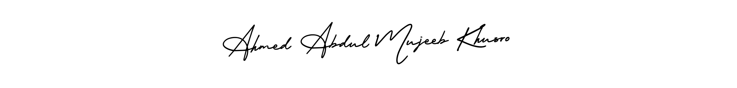 Use a signature maker to create a handwritten signature online. With this signature software, you can design (AmerikaSignatureDemo-Regular) your own signature for name Ahmed Abdul Mujeeb Khusro. Ahmed Abdul Mujeeb Khusro signature style 3 images and pictures png