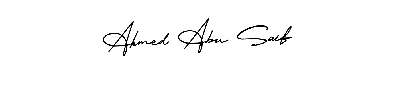 The best way (AmerikaSignatureDemo-Regular) to make a short signature is to pick only two or three words in your name. The name Ahmed Abu Saif include a total of six letters. For converting this name. Ahmed Abu Saif signature style 3 images and pictures png