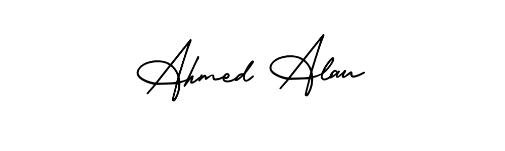 Use a signature maker to create a handwritten signature online. With this signature software, you can design (AmerikaSignatureDemo-Regular) your own signature for name Ahmed Alau. Ahmed Alau signature style 3 images and pictures png