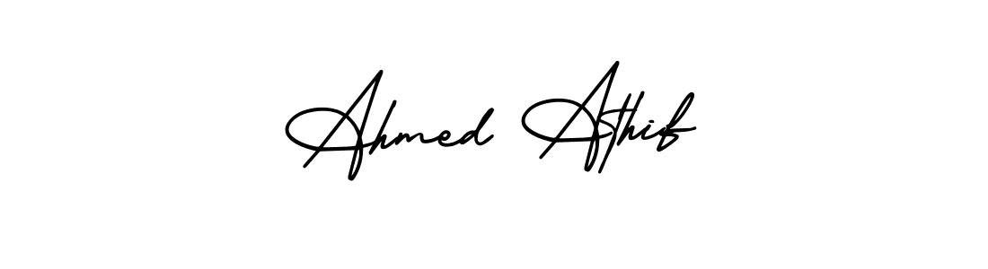 Ahmed Athif stylish signature style. Best Handwritten Sign (AmerikaSignatureDemo-Regular) for my name. Handwritten Signature Collection Ideas for my name Ahmed Athif. Ahmed Athif signature style 3 images and pictures png
