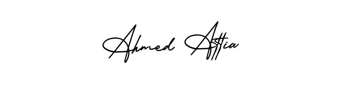 if you are searching for the best signature style for your name Ahmed Attia. so please give up your signature search. here we have designed multiple signature styles  using AmerikaSignatureDemo-Regular. Ahmed Attia signature style 3 images and pictures png