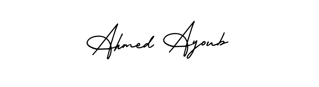 Make a short Ahmed Ayoub signature style. Manage your documents anywhere anytime using AmerikaSignatureDemo-Regular. Create and add eSignatures, submit forms, share and send files easily. Ahmed Ayoub signature style 3 images and pictures png