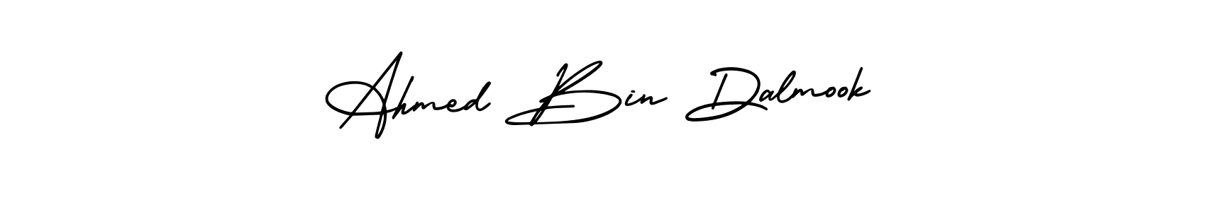 This is the best signature style for the Ahmed Bin Dalmook name. Also you like these signature font (AmerikaSignatureDemo-Regular). Mix name signature. Ahmed Bin Dalmook signature style 3 images and pictures png