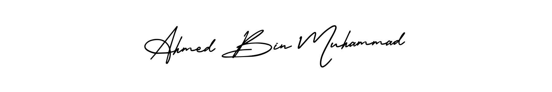 You can use this online signature creator to create a handwritten signature for the name Ahmed Bin Muhammad. This is the best online autograph maker. Ahmed Bin Muhammad signature style 3 images and pictures png
