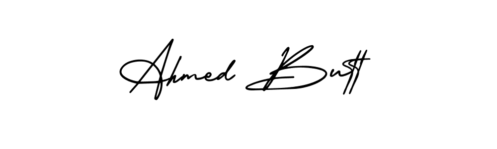 if you are searching for the best signature style for your name Ahmed Butt. so please give up your signature search. here we have designed multiple signature styles  using AmerikaSignatureDemo-Regular. Ahmed Butt signature style 3 images and pictures png