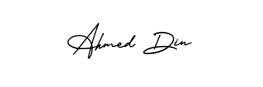 It looks lik you need a new signature style for name Ahmed Din. Design unique handwritten (AmerikaSignatureDemo-Regular) signature with our free signature maker in just a few clicks. Ahmed Din signature style 3 images and pictures png