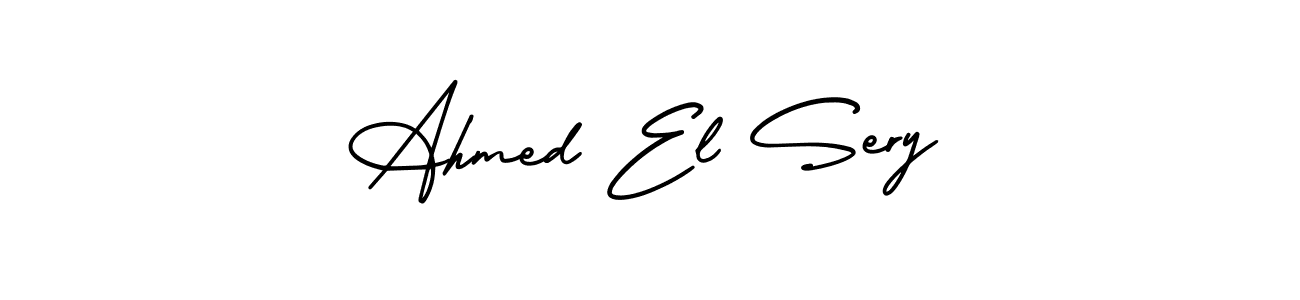 You should practise on your own different ways (AmerikaSignatureDemo-Regular) to write your name (Ahmed El Sery) in signature. don't let someone else do it for you. Ahmed El Sery signature style 3 images and pictures png