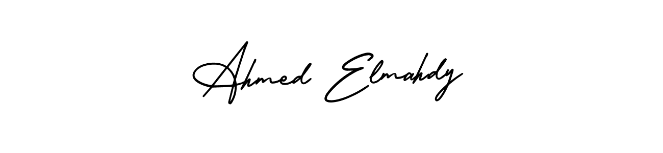 if you are searching for the best signature style for your name Ahmed Elmahdy. so please give up your signature search. here we have designed multiple signature styles  using AmerikaSignatureDemo-Regular. Ahmed Elmahdy signature style 3 images and pictures png