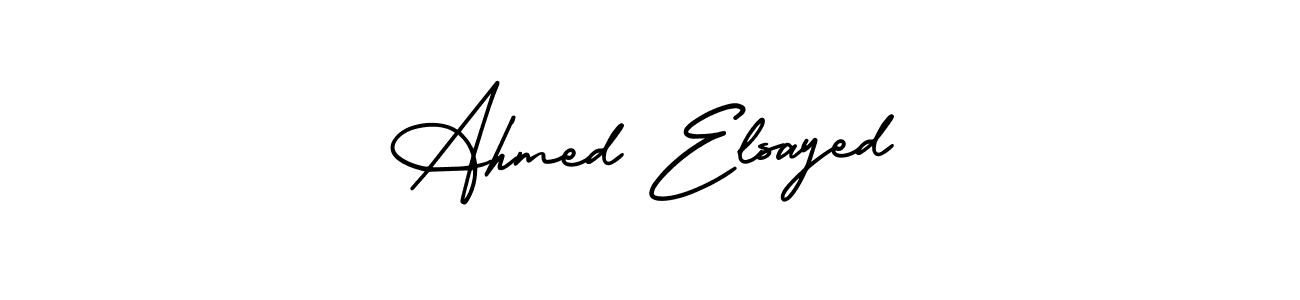 This is the best signature style for the Ahmed Elsayed name. Also you like these signature font (AmerikaSignatureDemo-Regular). Mix name signature. Ahmed Elsayed signature style 3 images and pictures png