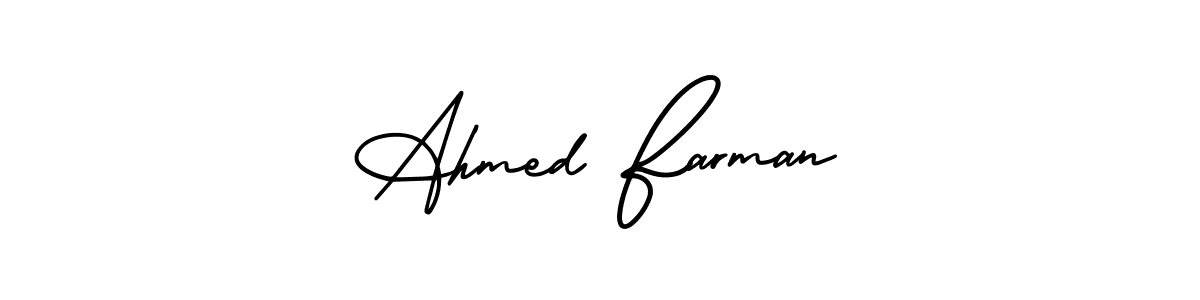 Use a signature maker to create a handwritten signature online. With this signature software, you can design (AmerikaSignatureDemo-Regular) your own signature for name Ahmed Farman. Ahmed Farman signature style 3 images and pictures png
