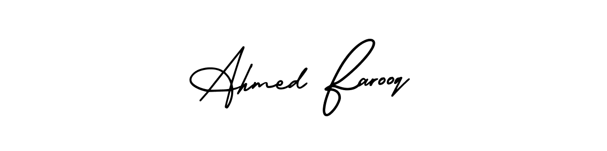 if you are searching for the best signature style for your name Ahmed Farooq. so please give up your signature search. here we have designed multiple signature styles  using AmerikaSignatureDemo-Regular. Ahmed Farooq signature style 3 images and pictures png