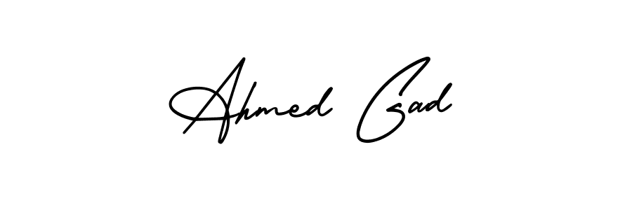 if you are searching for the best signature style for your name Ahmed Gad. so please give up your signature search. here we have designed multiple signature styles  using AmerikaSignatureDemo-Regular. Ahmed Gad signature style 3 images and pictures png