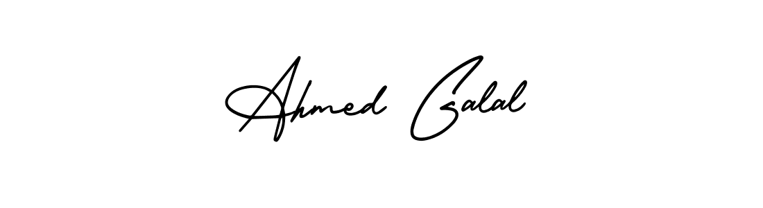 You should practise on your own different ways (AmerikaSignatureDemo-Regular) to write your name (Ahmed Galal) in signature. don't let someone else do it for you. Ahmed Galal signature style 3 images and pictures png