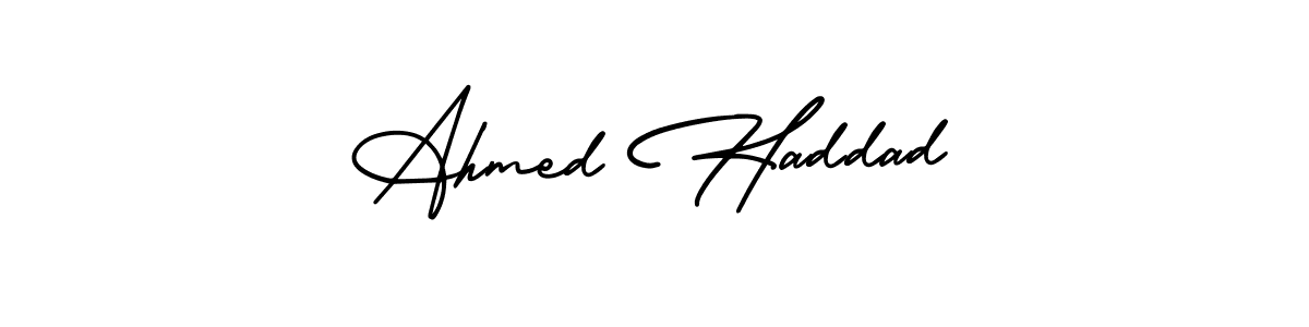 How to make Ahmed Haddad signature? AmerikaSignatureDemo-Regular is a professional autograph style. Create handwritten signature for Ahmed Haddad name. Ahmed Haddad signature style 3 images and pictures png