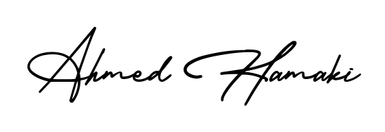 A dynamic signature style for Ahmed Hamaki using AmerikaSignatureDemo-Regular script. Designed to look authentic, handwritten, and professional. Ahmed Hamaki signature style 3 images and pictures png