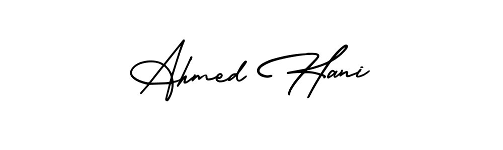 Design your own signature with our free online signature maker. With this signature software, you can create a handwritten (AmerikaSignatureDemo-Regular) signature for name Ahmed Hani. Ahmed Hani signature style 3 images and pictures png