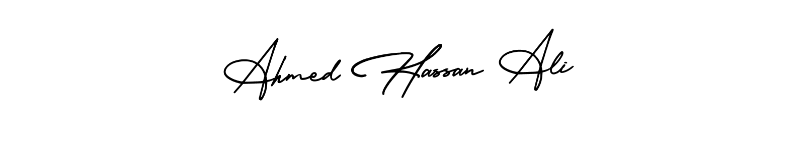 It looks lik you need a new signature style for name Ahmed Hassan Ali. Design unique handwritten (AmerikaSignatureDemo-Regular) signature with our free signature maker in just a few clicks. Ahmed Hassan Ali signature style 3 images and pictures png