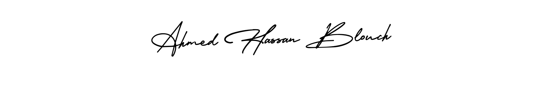 Also You can easily find your signature by using the search form. We will create Ahmed Hassan Blouch name handwritten signature images for you free of cost using AmerikaSignatureDemo-Regular sign style. Ahmed Hassan Blouch signature style 3 images and pictures png