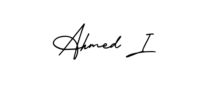 if you are searching for the best signature style for your name Ahmed I. so please give up your signature search. here we have designed multiple signature styles  using AmerikaSignatureDemo-Regular. Ahmed I signature style 3 images and pictures png