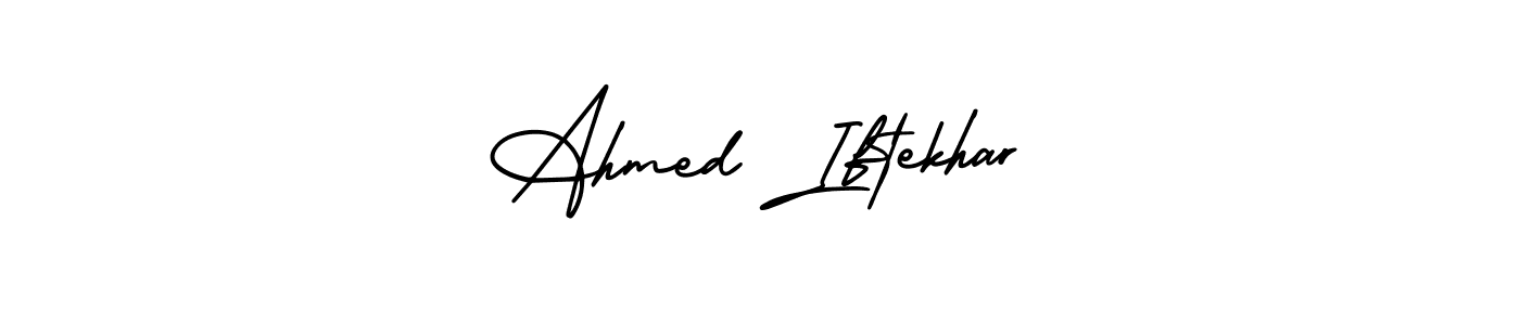 You should practise on your own different ways (AmerikaSignatureDemo-Regular) to write your name (Ahmed Iftekhar) in signature. don't let someone else do it for you. Ahmed Iftekhar signature style 3 images and pictures png