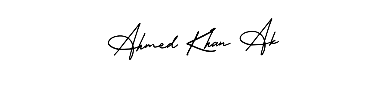 if you are searching for the best signature style for your name Ahmed Khan Ak. so please give up your signature search. here we have designed multiple signature styles  using AmerikaSignatureDemo-Regular. Ahmed Khan Ak signature style 3 images and pictures png