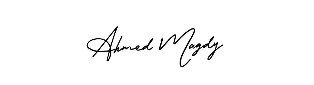 How to make Ahmed Magdy name signature. Use AmerikaSignatureDemo-Regular style for creating short signs online. This is the latest handwritten sign. Ahmed Magdy signature style 3 images and pictures png