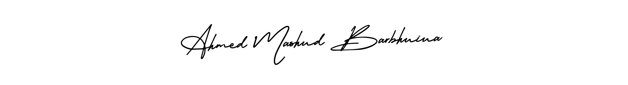 This is the best signature style for the Ahmed Mashud Barbhuiua name. Also you like these signature font (AmerikaSignatureDemo-Regular). Mix name signature. Ahmed Mashud Barbhuiua signature style 3 images and pictures png