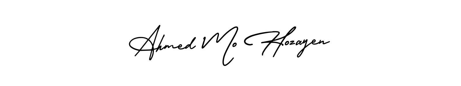 Ahmed Mo Hozayen stylish signature style. Best Handwritten Sign (AmerikaSignatureDemo-Regular) for my name. Handwritten Signature Collection Ideas for my name Ahmed Mo Hozayen. Ahmed Mo Hozayen signature style 3 images and pictures png