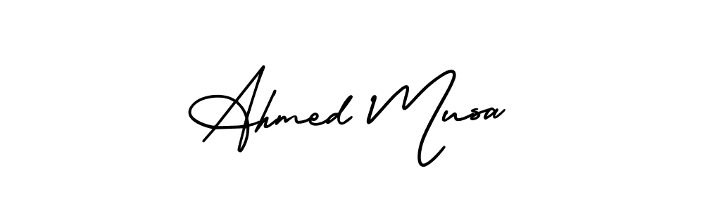 It looks lik you need a new signature style for name Ahmed Musa. Design unique handwritten (AmerikaSignatureDemo-Regular) signature with our free signature maker in just a few clicks. Ahmed Musa signature style 3 images and pictures png