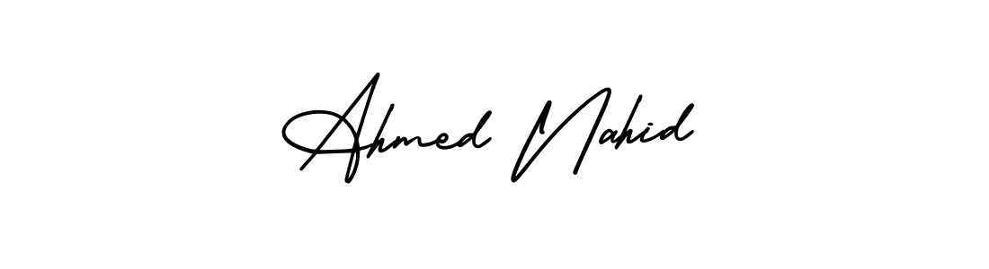 How to make Ahmed Nahid name signature. Use AmerikaSignatureDemo-Regular style for creating short signs online. This is the latest handwritten sign. Ahmed Nahid signature style 3 images and pictures png