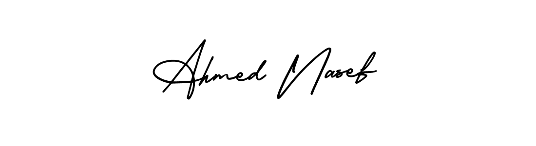The best way (AmerikaSignatureDemo-Regular) to make a short signature is to pick only two or three words in your name. The name Ahmed Nasef include a total of six letters. For converting this name. Ahmed Nasef signature style 3 images and pictures png