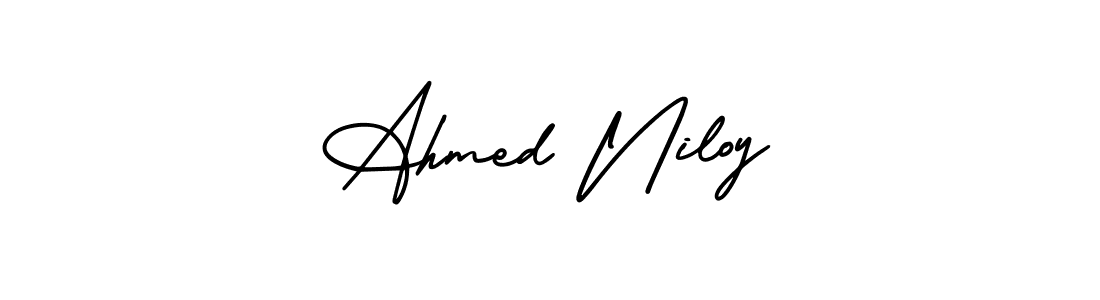 Ahmed Niloy stylish signature style. Best Handwritten Sign (AmerikaSignatureDemo-Regular) for my name. Handwritten Signature Collection Ideas for my name Ahmed Niloy. Ahmed Niloy signature style 3 images and pictures png