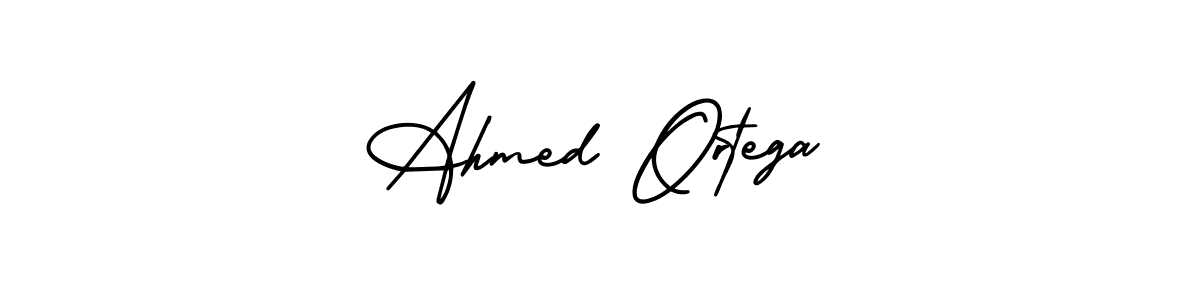 How to make Ahmed Ortega name signature. Use AmerikaSignatureDemo-Regular style for creating short signs online. This is the latest handwritten sign. Ahmed Ortega signature style 3 images and pictures png