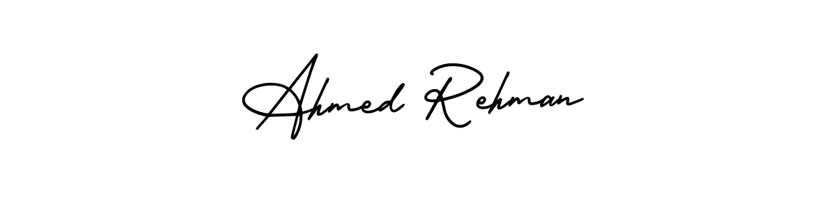 if you are searching for the best signature style for your name Ahmed Rehman. so please give up your signature search. here we have designed multiple signature styles  using AmerikaSignatureDemo-Regular. Ahmed Rehman signature style 3 images and pictures png