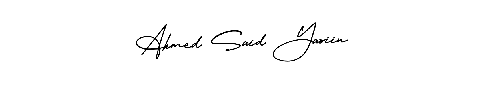 AmerikaSignatureDemo-Regular is a professional signature style that is perfect for those who want to add a touch of class to their signature. It is also a great choice for those who want to make their signature more unique. Get Ahmed Said Yasiin name to fancy signature for free. Ahmed Said Yasiin signature style 3 images and pictures png