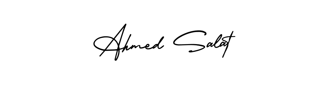 The best way (AmerikaSignatureDemo-Regular) to make a short signature is to pick only two or three words in your name. The name Ahmed Salat include a total of six letters. For converting this name. Ahmed Salat signature style 3 images and pictures png