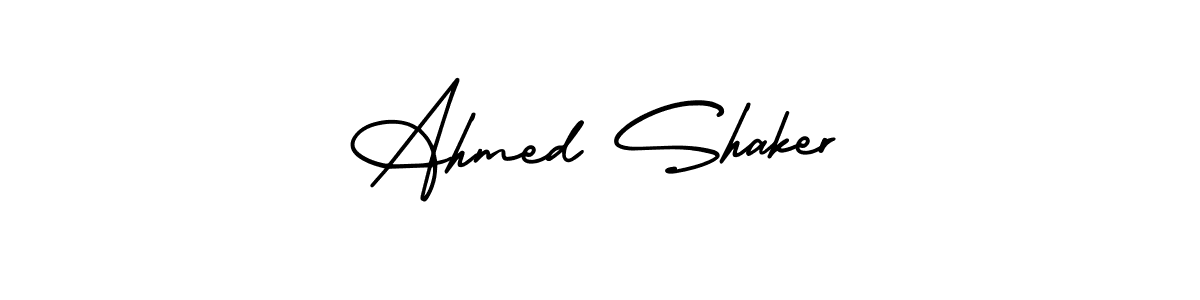 This is the best signature style for the Ahmed Shaker name. Also you like these signature font (AmerikaSignatureDemo-Regular). Mix name signature. Ahmed Shaker signature style 3 images and pictures png