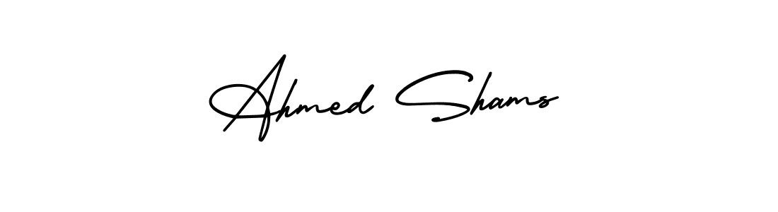 This is the best signature style for the Ahmed Shams name. Also you like these signature font (AmerikaSignatureDemo-Regular). Mix name signature. Ahmed Shams signature style 3 images and pictures png