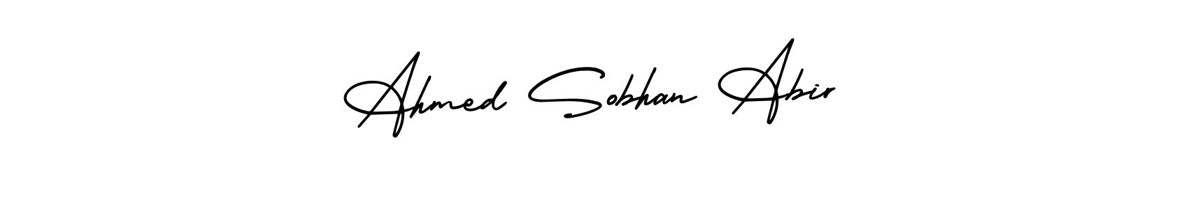This is the best signature style for the Ahmed Sobhan Abir name. Also you like these signature font (AmerikaSignatureDemo-Regular). Mix name signature. Ahmed Sobhan Abir signature style 3 images and pictures png