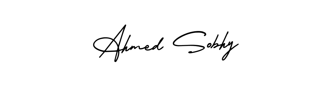 if you are searching for the best signature style for your name Ahmed Sobhy. so please give up your signature search. here we have designed multiple signature styles  using AmerikaSignatureDemo-Regular. Ahmed Sobhy signature style 3 images and pictures png