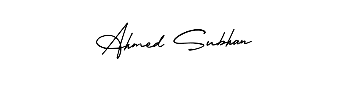 Create a beautiful signature design for name Ahmed Subhan. With this signature (AmerikaSignatureDemo-Regular) fonts, you can make a handwritten signature for free. Ahmed Subhan signature style 3 images and pictures png