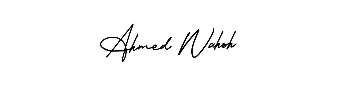 AmerikaSignatureDemo-Regular is a professional signature style that is perfect for those who want to add a touch of class to their signature. It is also a great choice for those who want to make their signature more unique. Get Ahmed Wahsh name to fancy signature for free. Ahmed Wahsh signature style 3 images and pictures png