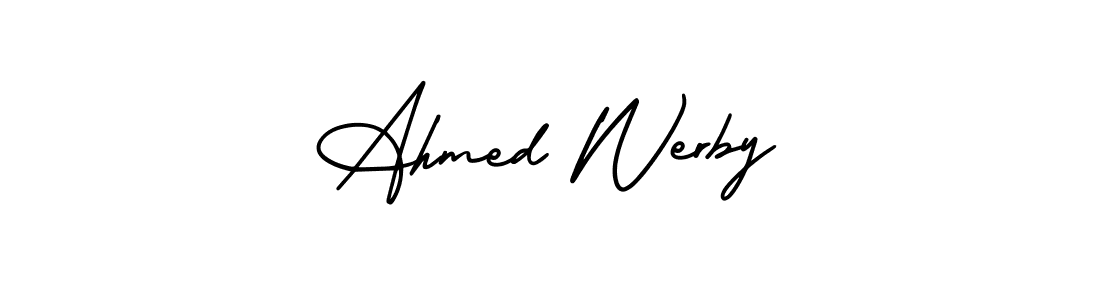 It looks lik you need a new signature style for name Ahmed Werby. Design unique handwritten (AmerikaSignatureDemo-Regular) signature with our free signature maker in just a few clicks. Ahmed Werby signature style 3 images and pictures png