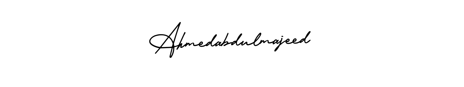 if you are searching for the best signature style for your name Ahmedabdulmajeed. so please give up your signature search. here we have designed multiple signature styles  using AmerikaSignatureDemo-Regular. Ahmedabdulmajeed signature style 3 images and pictures png