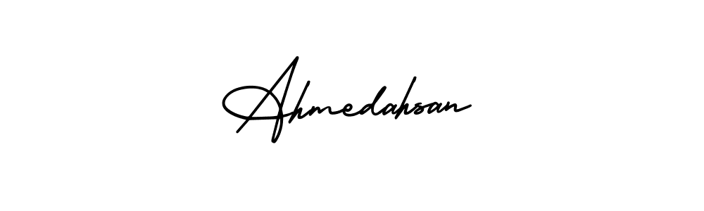 Also You can easily find your signature by using the search form. We will create Ahmedahsan name handwritten signature images for you free of cost using AmerikaSignatureDemo-Regular sign style. Ahmedahsan signature style 3 images and pictures png