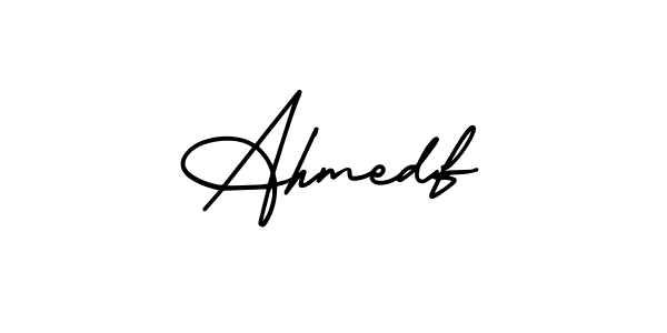 Design your own signature with our free online signature maker. With this signature software, you can create a handwritten (AmerikaSignatureDemo-Regular) signature for name Ahmedf. Ahmedf signature style 3 images and pictures png