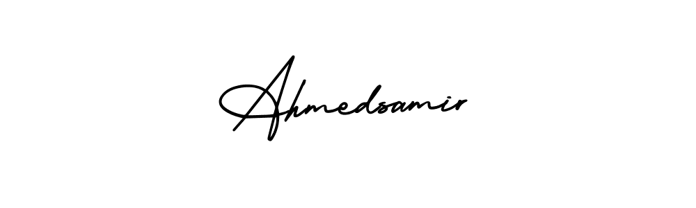 This is the best signature style for the Ahmedsamir name. Also you like these signature font (AmerikaSignatureDemo-Regular). Mix name signature. Ahmedsamir signature style 3 images and pictures png